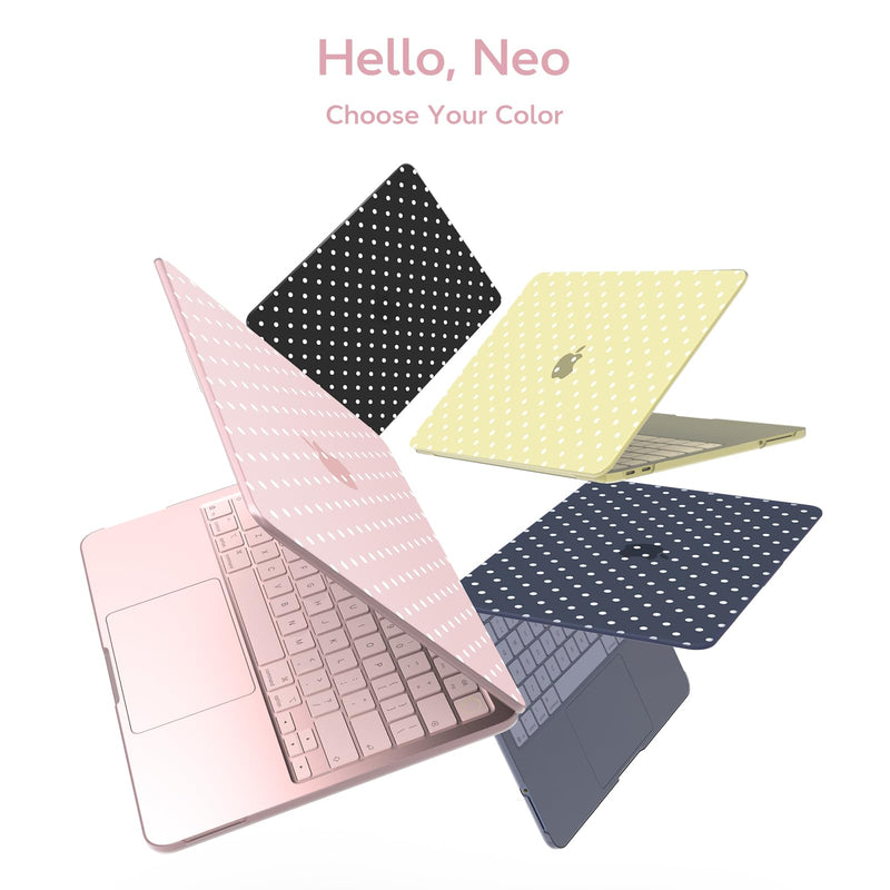 B BELK for MacBook Neo Case 13 inch 2026 A3404, Blush Polka Dot | Cute Protective Plastic Hard Shell for Mac Neo Case 13 inch with Keyboard Cover & Screen Protector, Lightweight, Easy Snap-On