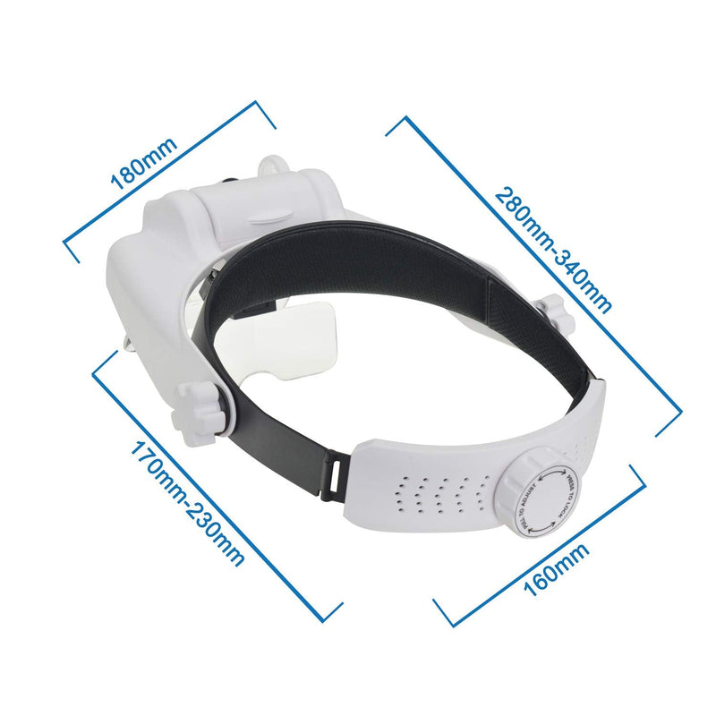 YOCTOSUN LED Headband Magnifier, Rechargeable Illuminated Magnifying Visor -1X to 14X Zoom, Hands Free Head Mounted Magnifying Glasses with Lights for Close Work, Sewing, Crafts, Jewelry, Watch Repair Headband Magnifier 1X-14X