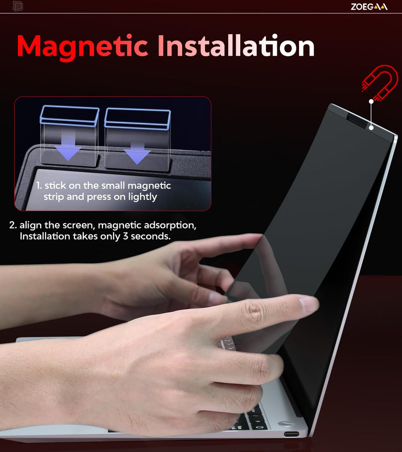 14 inch Privacy Screen,Magnetic Laptop Privacy Screen 14 inch for 16:10,ZOEGAA factory has been focusing on the research and production and owns many international patents such as filtration membranes Magnetic 14 Inch (Diagonal)-16:10 Aspect Ratio