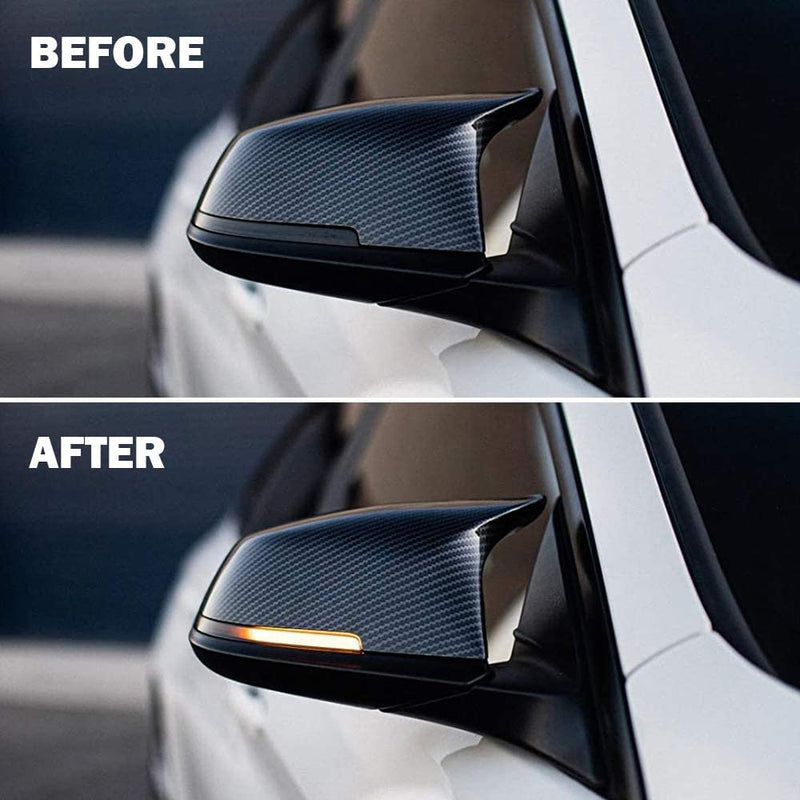 LED Dynamic Sequential Turn Signals Mirror Lights for BMW F30 F32 F36 F22 X1 i3 BMW 1/2/3/4 Series Smoked Sequential Side Marker Turn Signal Light Lamp Blinkers Accessories 63137280771 63137280772 Dark Smoked Lens