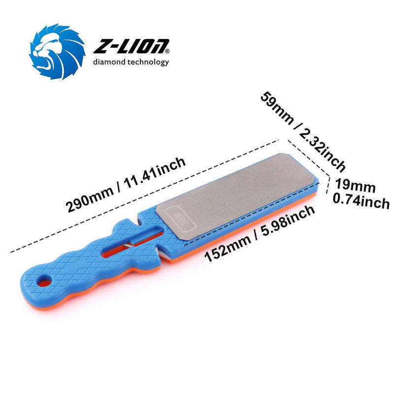 Z-LION Diamond Double-Sided Hand-held Knife Sharpener Five-in-one Sharpening Stone for Scissors Ceramic Fruit Kitchen Knives Fine/Coarse Grit Sharpen Tools Orange/Blue