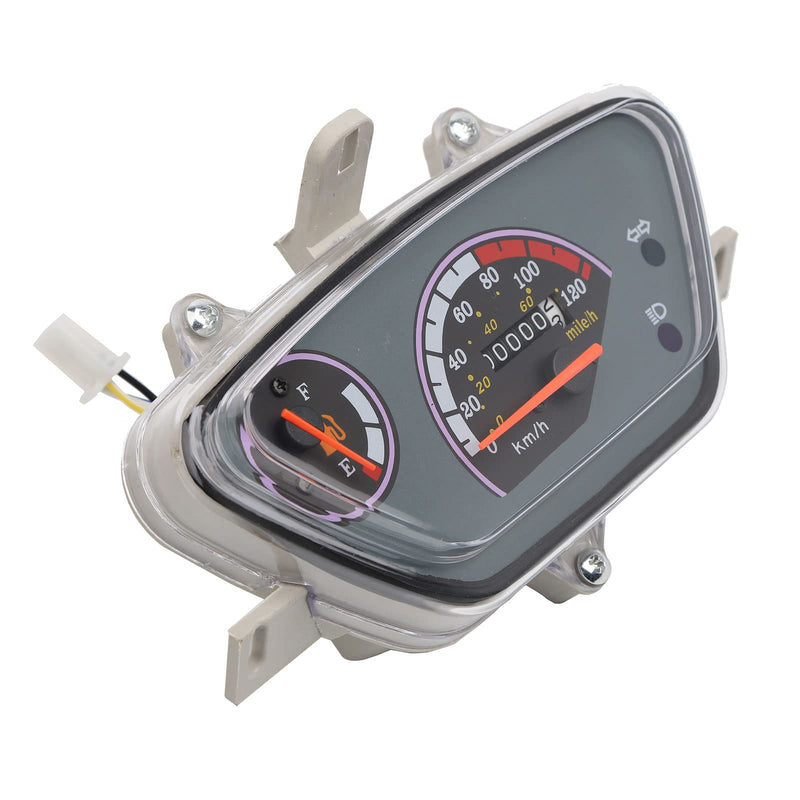 Mokuo Mechanical Motorcycle Speedometer 0-120KM/H Waterproof Odometer Gas Gauge Tachometer for Chinese Scooter TaoTao 50CC Moped Parts