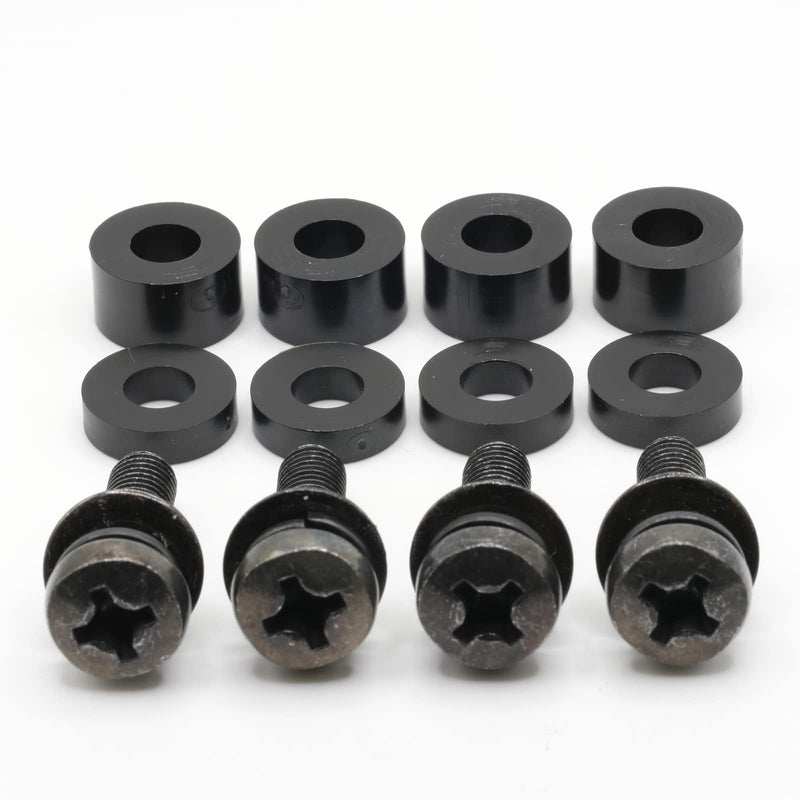 ReplacementScrews M8 Wall Mount Screws Compatible with Samsung 11-13mm Installations (1.25mm Pitch) Complete kit with Screws, Washers and Spacers - Black Plated.