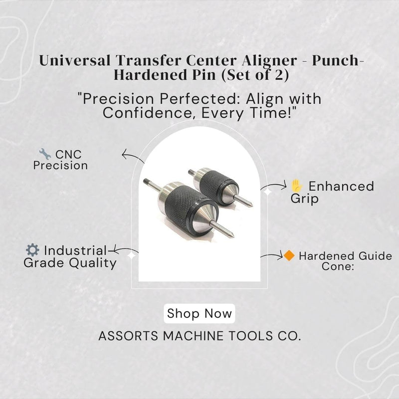 Universal Transfer Center Aligner- Punch-Hardened Pin (Set of 2 (Range 1/4" to 1")) Set of 2 (Range 1/4" to 1")