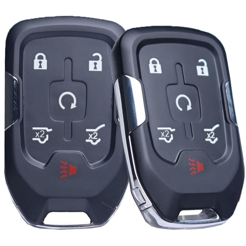 Car Key Fob Replacement Fits for Chevy Suburban Tahoe GMC Yukon/Yukon XL Denali 2015- 2020 Push Start 6 Buttons Smart Keyless Entry Remote Start Control ‎13580804 Set of Two HYQ1AA 13508280