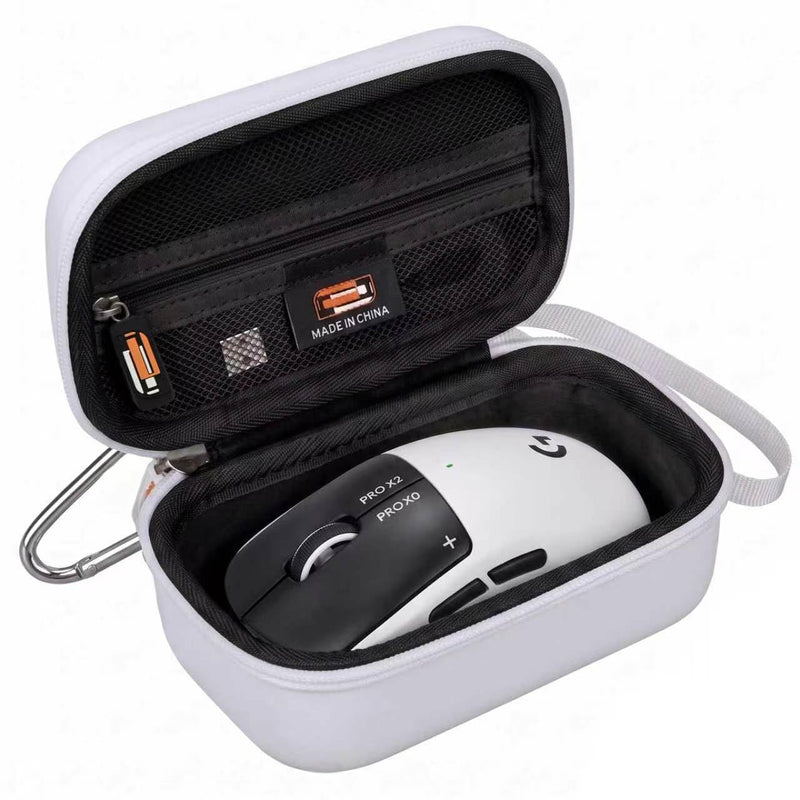 Hard Travel Case Compatible with Logitech G PRO X2 SUPERSTRIKE Wireless Gaming Mouse, Portable Travel EVA Carrying Case Mouse Storage Box with Hand Strap & Carabiner Clip (Case Only)