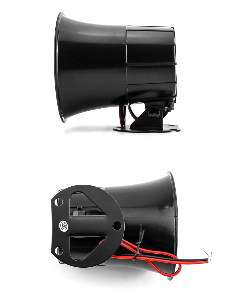 QWORK Electric Siren Horn, 2 Pack DC 12V Security Loud Wired Alarm Siren for Home Alarm System Security and Protection, 110 dB