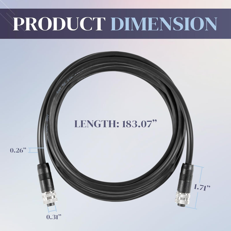 720073-5 Ethernet Cable AS EC 15E, 15-Foot Ethernet Cord, for Humminbird Helix 15 12 10 9 8 7, 1100 900 800 700 Series, for APEX, SOLIX, Onix AS EC 15E 15ft.