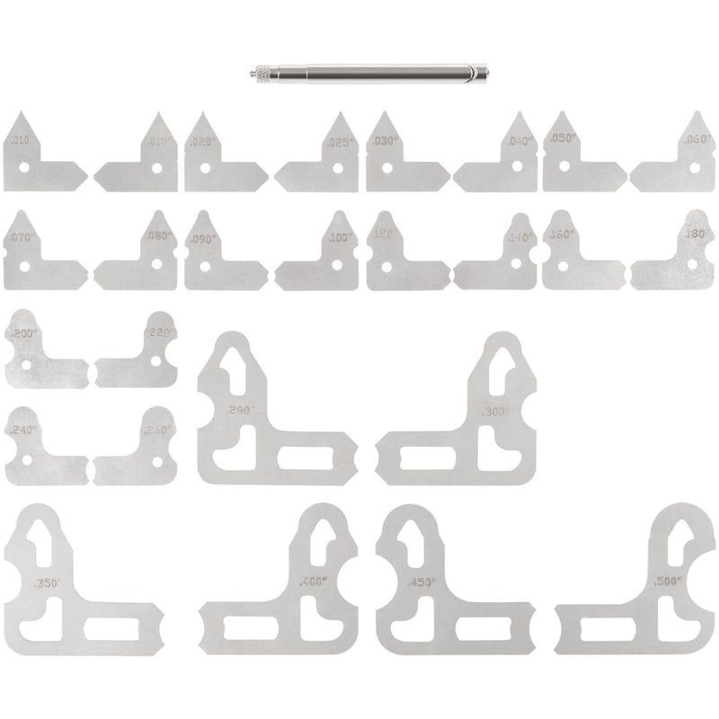 26 Pc Radius Gauge Set 0.010'' to 0.500'' Gauges with Holder, 3602-5025 Radius Measuring Tool 26