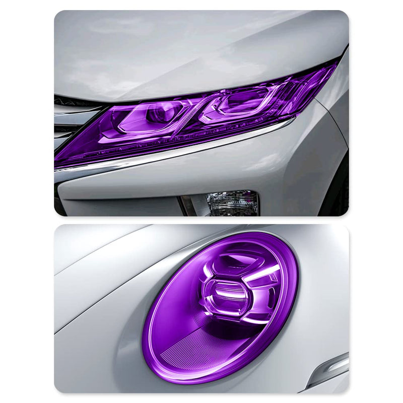 12 X 48inch Car Light Tint Film, Cuttable&Stretchability Car Headlight Taillight Fog Light Vivid Vinyl Wrap Protector,Non-Marking Self-Adhesive Decals Car Decor (Purple) Purple