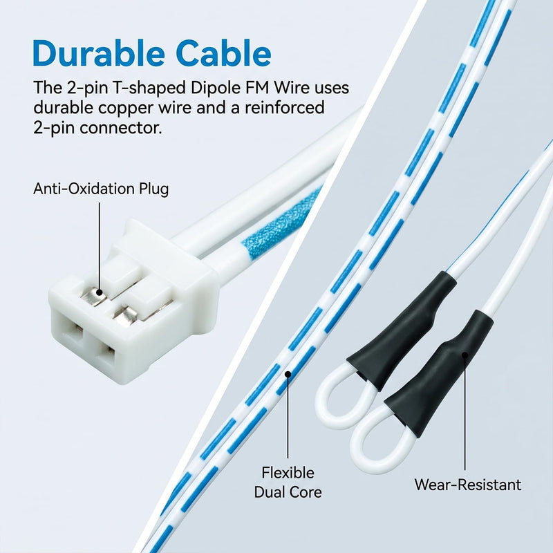 2 Pin T Shape Dipole FM Wire Lead Antenna Aerial,Compatible with Sony | Compatible With Sony Audio Systtem MHC-V02 MHC-V13 MHC-V7D MHC-V21D MHC-V41D MHC-V42D MHC-V43D MHC-V44D MHC-V50D Boombox .