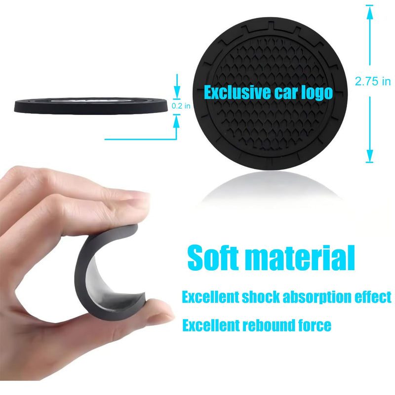 Car Cup Coasters Fit for X1 X3 X5 X6 X7 1 3 4 5 6 8 Series Z4 Accessories,Recessed Silicone Anti Slip Cup Holder Coaster Interior Accessories 2.75in 2Pack Black B-1