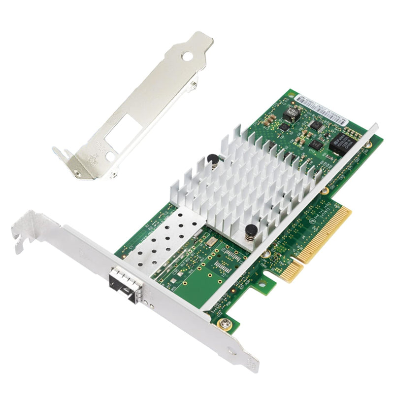 10Gb Network Card Single SFP+ Port PCIE x8 Ethernet Converged Server Adapter NIC Compatible Intel X520-DA1 82599EN Chip Support Windows 7/8/10/11/Visa,Server/Linux/VMware X520-1*SFP+