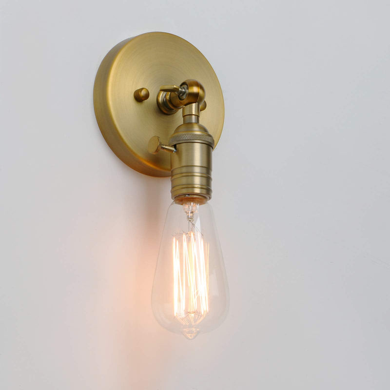 PERMO Minimalist Single Socket 1- Light Wall Sconce Lighting with On/Off Switch (Anqitue) Antique
