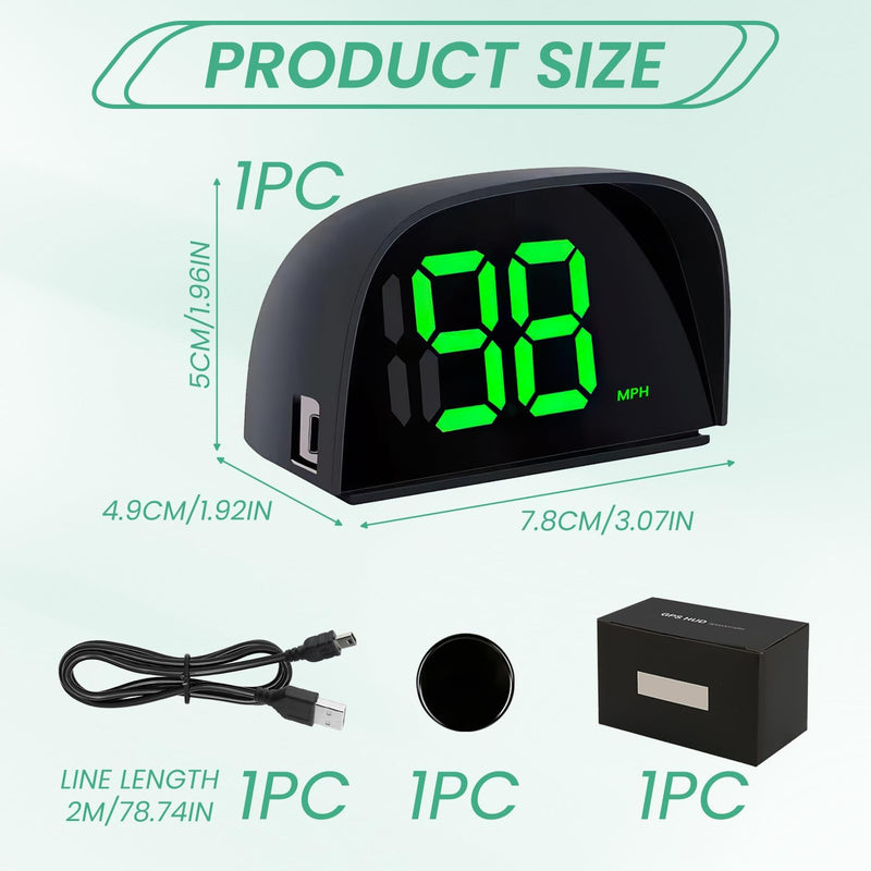 GPS Digital Speedometer for Car MPH Golf Cart Universal HUD Speed Meter with LED Large Font Head Up Display Car Accessories with USB Cable Plug Play for Truck Motor SUV Golf Cart All Vehicles Y06 Speedometer