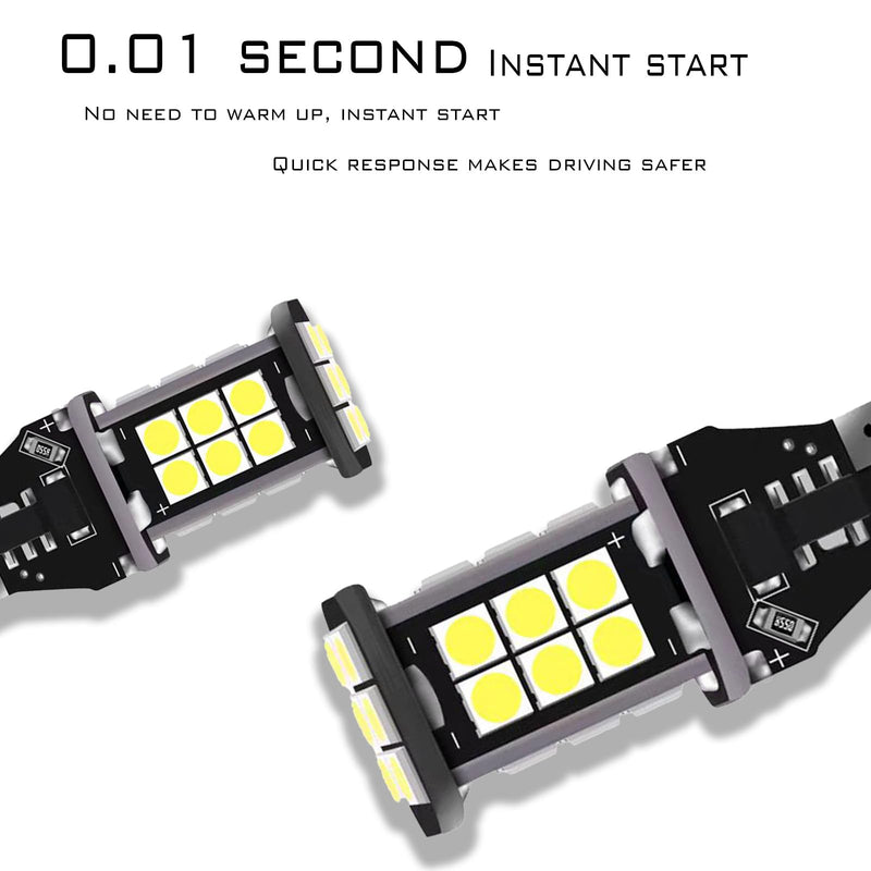 1 Pack 2 Pcs Led Backup Reverse Lights, W16w T15 Reverse Light,12v 5w Super Bright Led Reverse Light Bulb, Suitable For Most Cars, Trucks, Suvs
