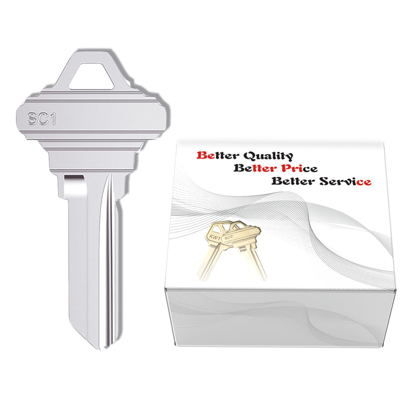 SC1 Key Blanks Pack of 50 Uncut Blank Keys for Home and Professional Use, Copper Structures Blank Keys Compatible with 5-Pin Locks Pack of 50 SC1 Blank Keys
