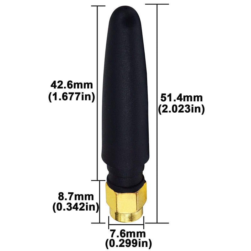 BOOBRIE 2-Pack 2.4GHz Mini WiFi Antenna 2dBi FPV Antenna Omni Directional SMA Male Omni-Directional Small PC WiFi Bluetooth Antenna Aerial Signal Booster Adapter Network Receive for Wireless Router