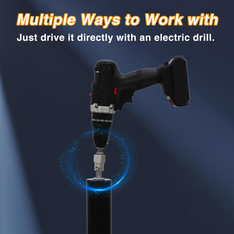 Upgraded Stainless Steel Top Wind Trailer Jack Crank Handle Cordless Drill Adapter with a 1/2 Inch Socket Adapter Bit