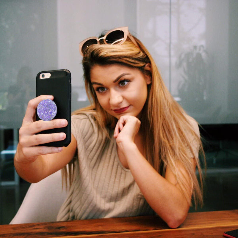 Magnetic Retractable Phone Stand, Phone Grip, Suitable for Round Foldable Phones and Tablet Accessories - Transparent ShinePowder (Magnetic Purple) Magnetic purple