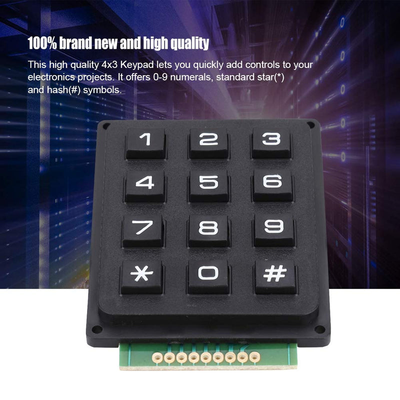 3x4 Keypad 12 Key Keyboard Module 4x3 Numeric Pad for with Star Hash Symbols for Microcontroller Projects