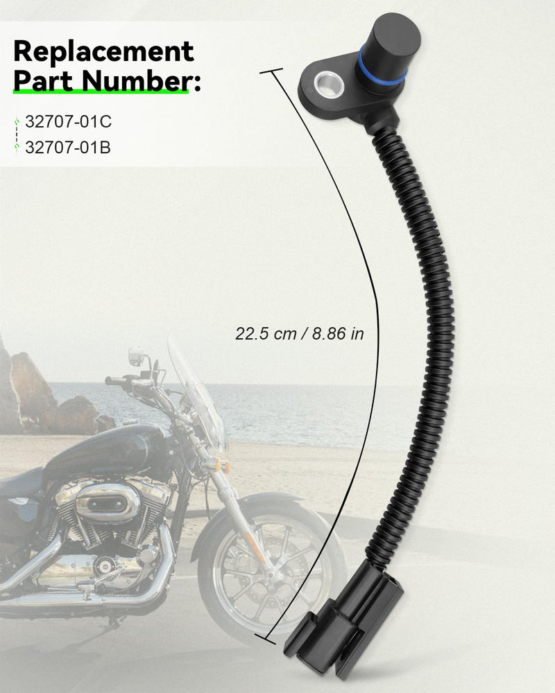 Crank Crankshaft Position Sensor 32707-01C Fit for Harley Touring FLH/T 2004-2016, Fit for Sportster XL 2006-2018, Fit for Softail FXST/FLST 2001-2017, Fit for Dyna FXD 2006-2017, 32707-01B