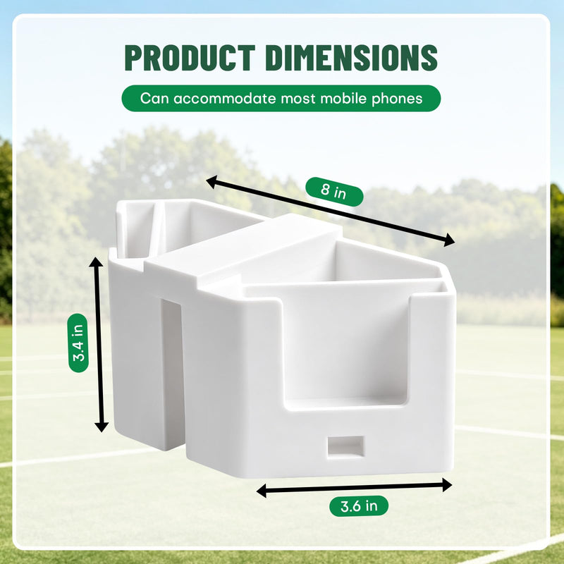 Tennis Net Phone Holder - Portable Camera Mount with Charging Port Cutout for Net & Fence - Dual Holders for Pickleball Badminton