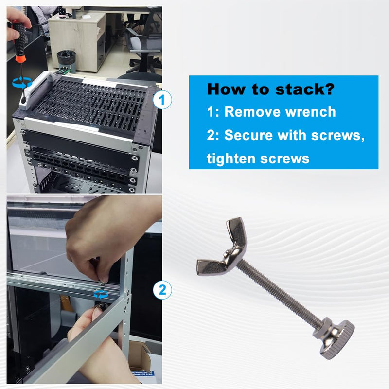 GeeekPi 304 Stainless Steel Butterfly Nut and Butterfly Screw for DeskPi RackMate T0/T1/TT Server Cabinet