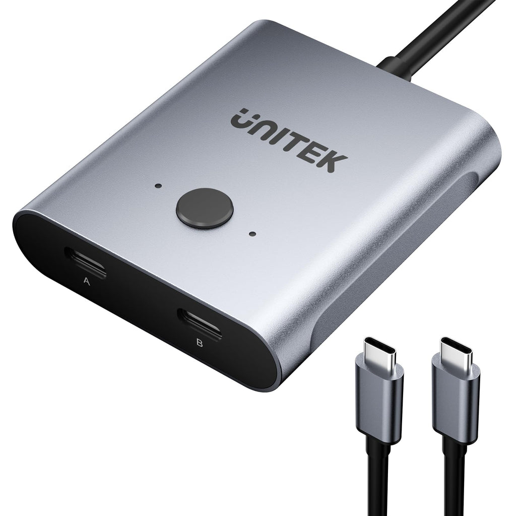 Unitek Bi-Directional USB C Switcher 1 in 2 Out/2 in 1 Out USB Switch Selector 2 Computers Share 1 Devices USB KVM Switch100W Charging 8K@60Hz Video 10Gbps Data Transfer USB-C Cables Included