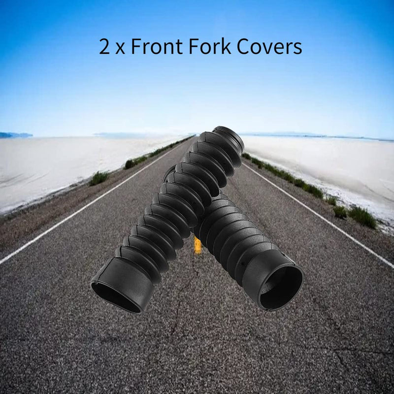 KIMISS Front Fork Cover, 205x42mm Motorcycle Front Fork Cover Gaiters Boots Shock Damping Dust Cover(Black) Black