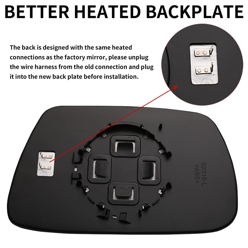 Driver Side Mirror Replacement for 2005 2006 2007 2008 2009 2010 Jeep Grand Cherokee Mirrors Glass - Convex Mirror Glass, Left Side Rear View Mirror with Heated (5142875AA) Driver Side (Left)