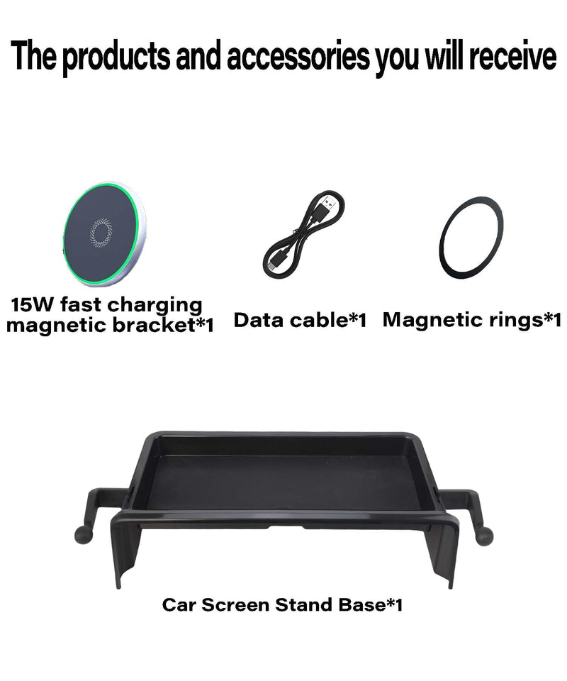 Car Phone Holder for Toyota Grand Highlander/Grand Highlander Hybrid 2024 2025 2026 Accessories Apply to 12.3 Inch Touchscreen 15W Fast Wireless Charger Screen Fixed Clip Cell Phone Mount