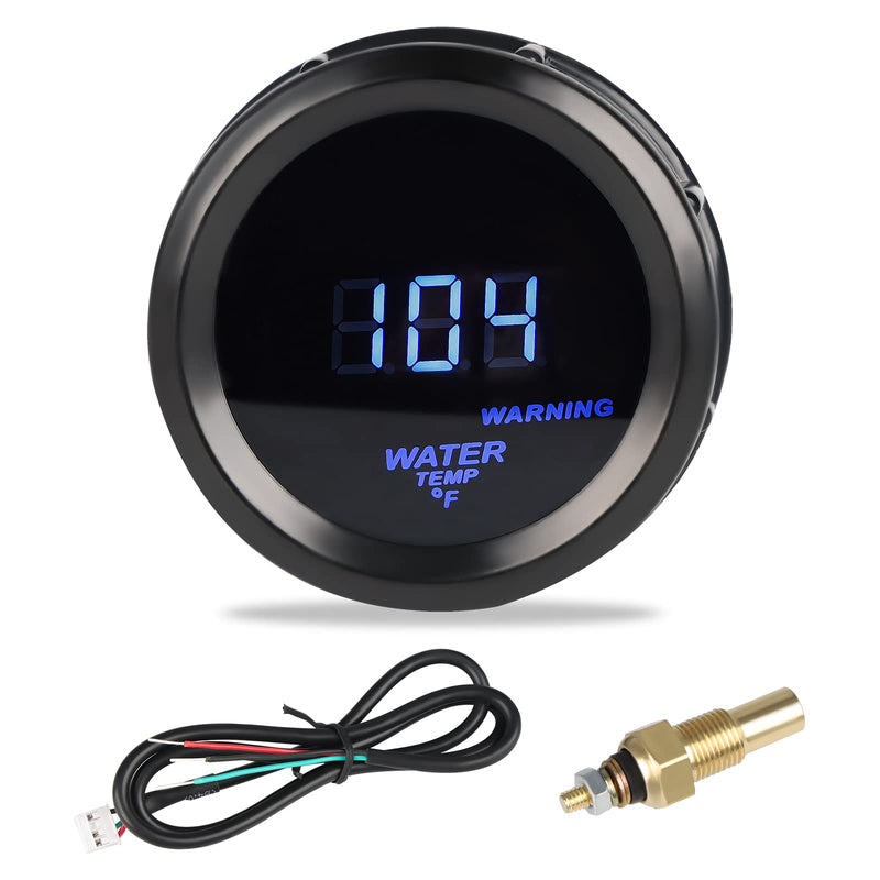 WATERWICH Water Temperature Gauge Water Temp Thermometer Meter Kit 104-302℉ DC12V 2inch 52mm with Thread NPT 1/8" Sensor for Car Truck Vehicle Automotive