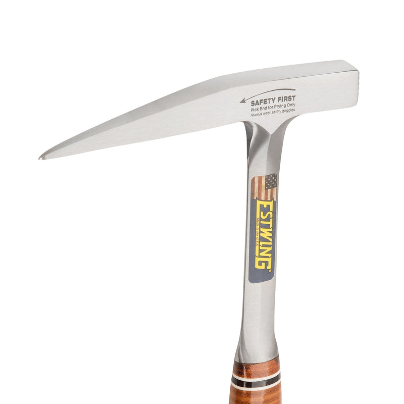 ESTWING Rock Pick - 13 oz USA Made Geology Hammer with Smooth Face & Genuine Leather Grip - E13P