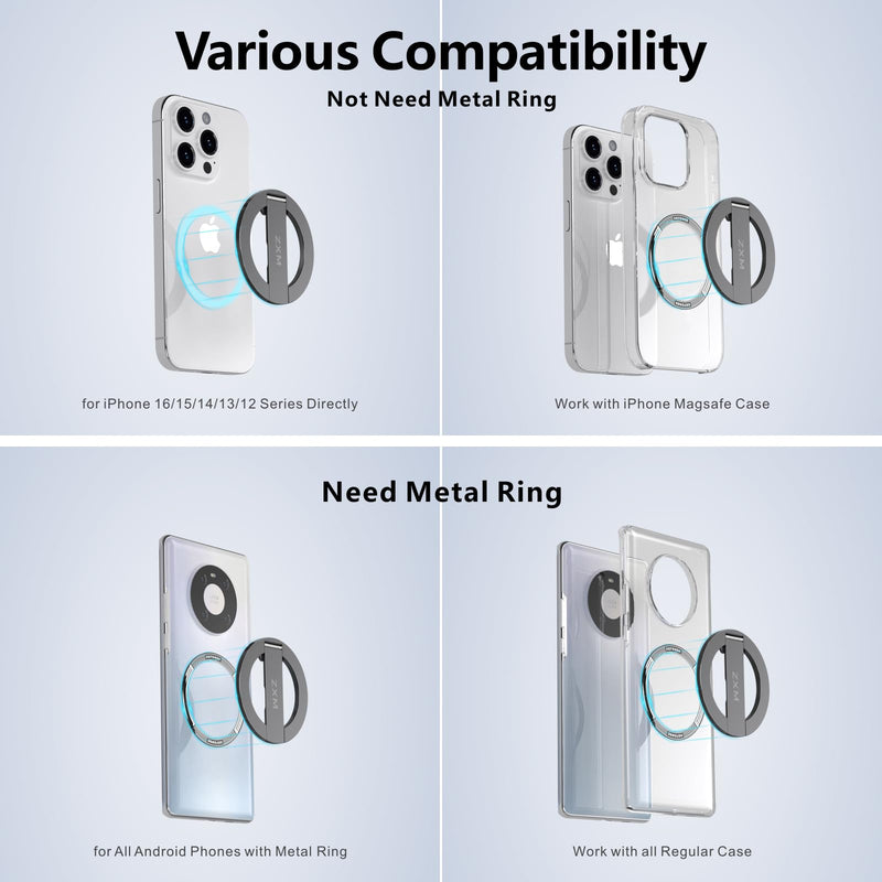 ZXM Magnetic Phone Kickstand for Magsafe, Phone Kickstand Attachment, X1 Magsafe Stand for iPhone 16/16 Plus/16 Pro/16 Pro Max,15/14/13/12 Series&Huawei,Samsung Gold