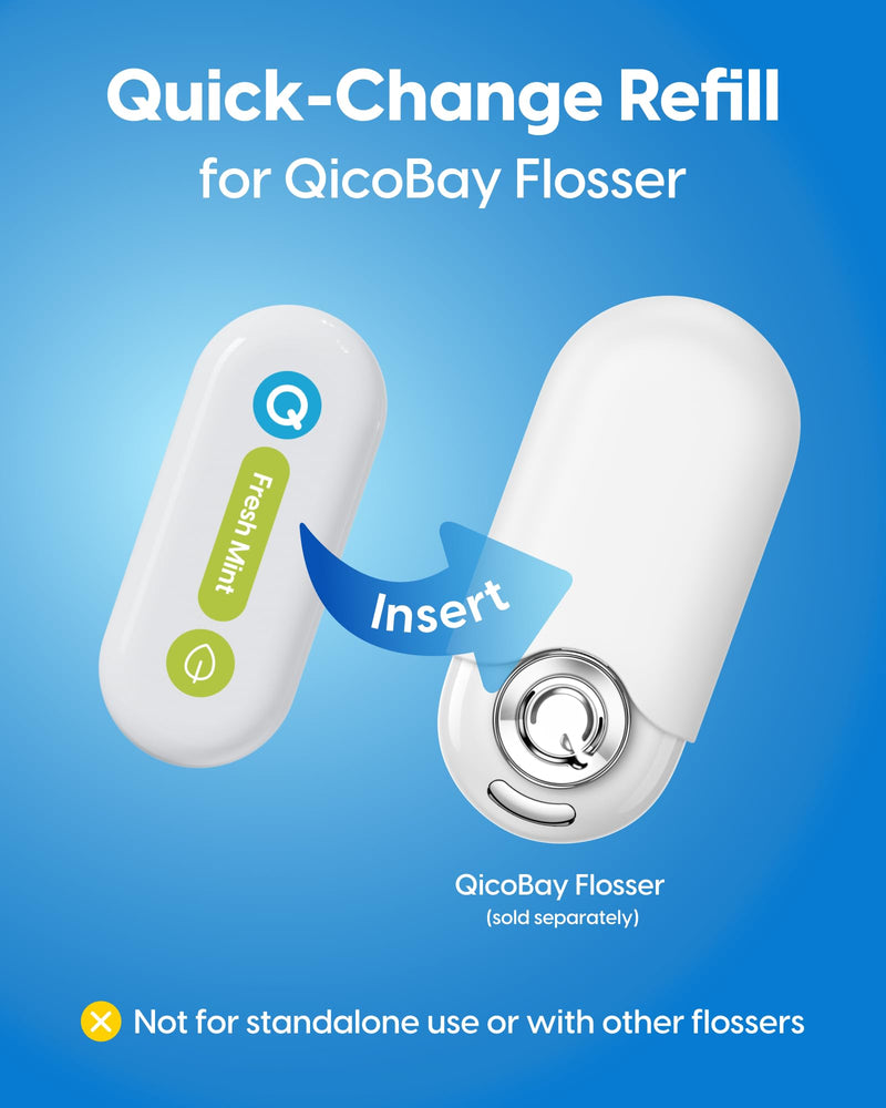 Refill Floss Capsules for Auto-Restringing Flossers, Not for Standalone Use, 90 Continuous Uses Each, PFAS-Free, Zero-Waste, Lemon (6-Pack) 6 Pack
