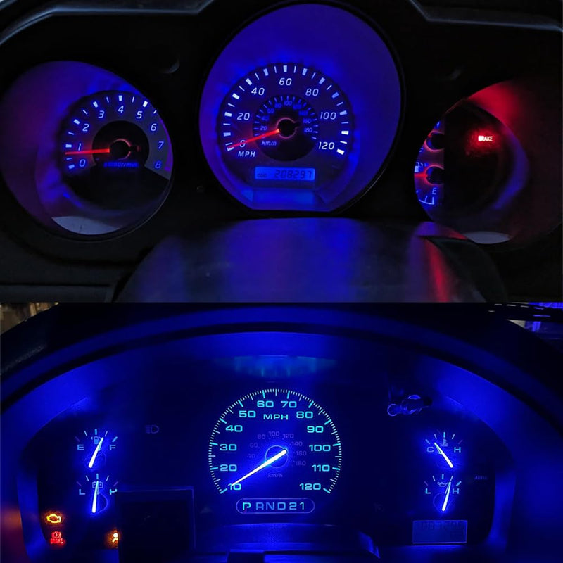 BlyilyB 20-Pack Mix color T5 2721 37 74 Wedge Led Bulb PC74 Twist Sockets Replacement Dash Dashboard Lights Instrument Panel Cluster LEDS Lamps 20PCS