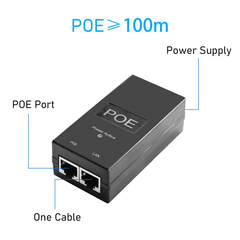 POE Injector -2Port Poe for 48V24W with IEEE802.3i 10 Base-T IEEE802.3i 100 Base-TX IEEE802.3X Flow Control