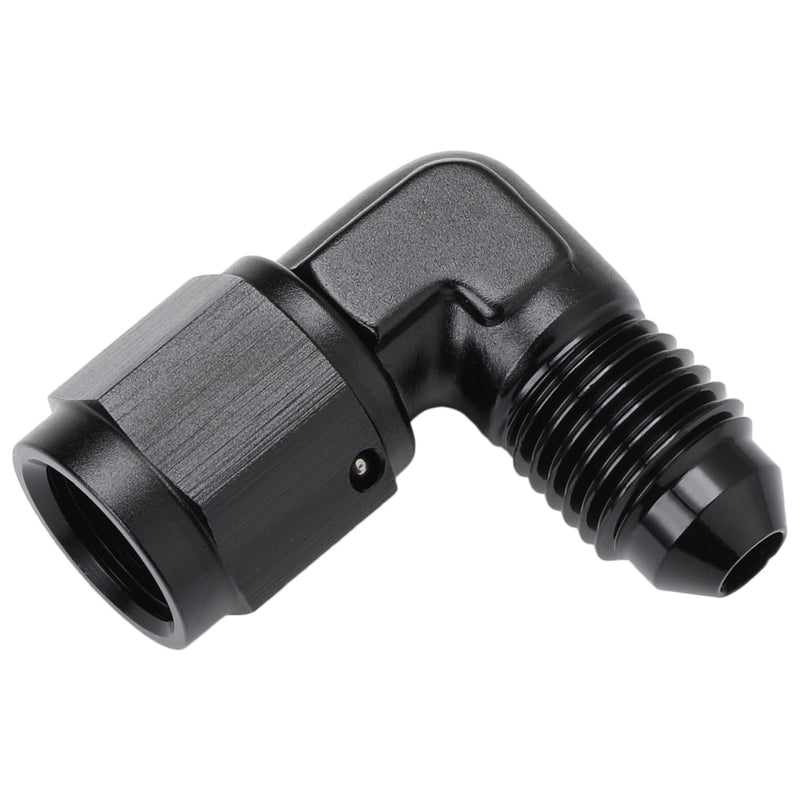 4AN Female to 4AN Male Flare 90 Degree Elbow Swivel Fitting Adapter Coupler Aluminum Black Black - 90 Degree