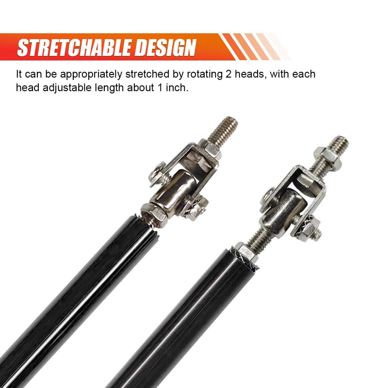 2PCS 8"-11" Adjustable Splitter Strut Rods, Car Front Bumper Lip Support Bars, Universal Bumper Splitter Diffuser Strut Tie Support Rods Compatible with Most Vehicles (Black) Black