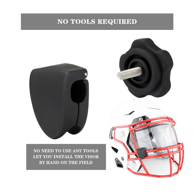 Football Visor Clips Replacement for Football Visor Helmet Clips - Universal Fit (1 Pair) black