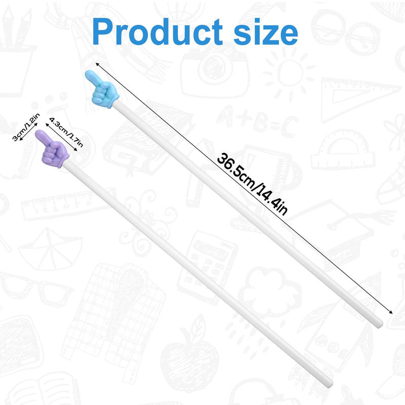 2 Pcs Big Finger Teacher Pointers, Hand Shape Reading Guides Pointer Stick Classroom Teaching Aids for Classroom Presentation whiteboard Interactive Learning Reading Supplies(Blue, Purple)