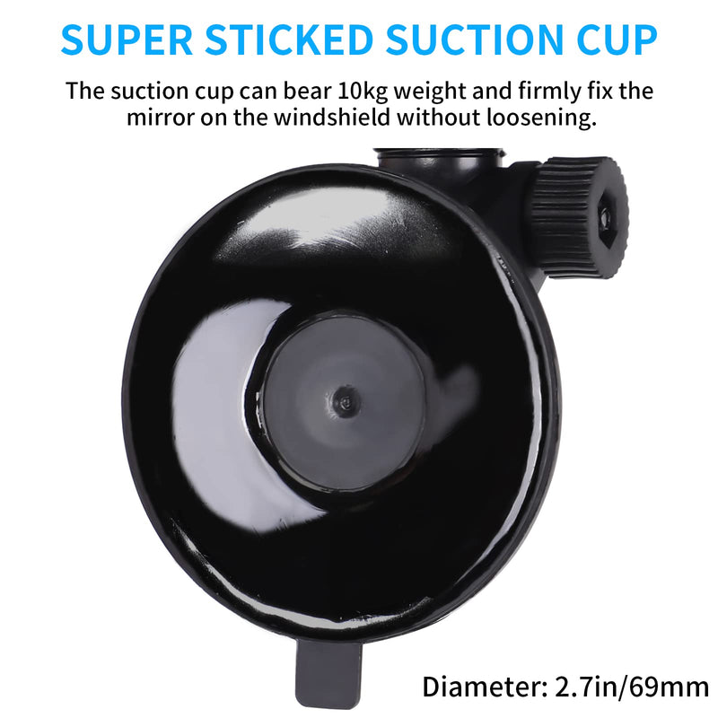 Universal Rear View Mirror with Suction Cup - Anti-Glare Interior Mirror for Car, Truck, SUV & Boats - 9.76" (248mm) 12IN Blue