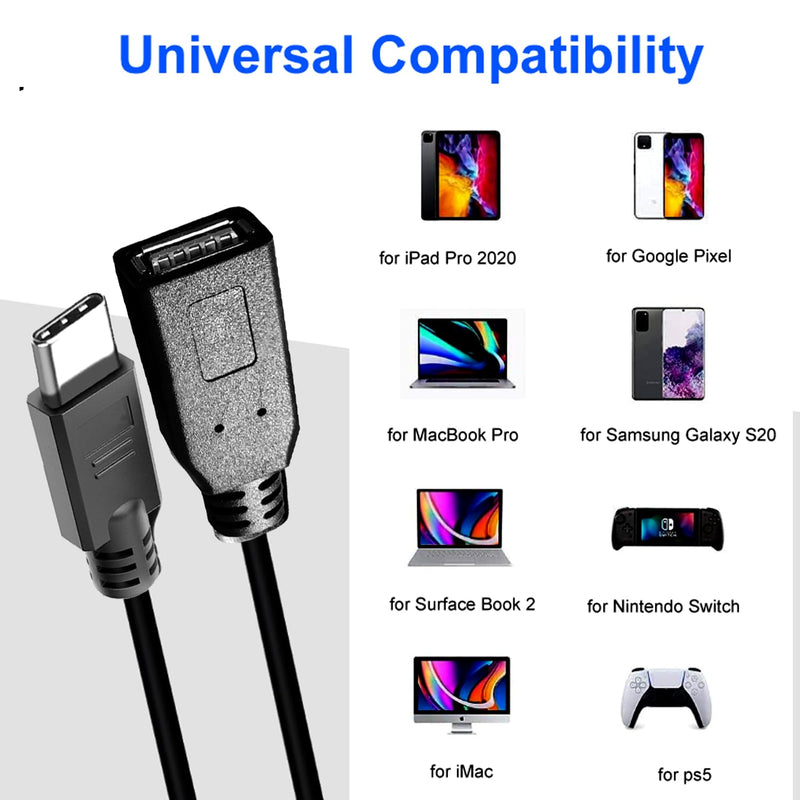 Long USB2.0 A to C Cable 60FT,USB2.0 A Female Cable to USB C Male Cable usb2.0 Data Compatible with Hard Drive, Camera, DVD Player, TV, Flash Light, Hub, Monitor, Speaker, and More