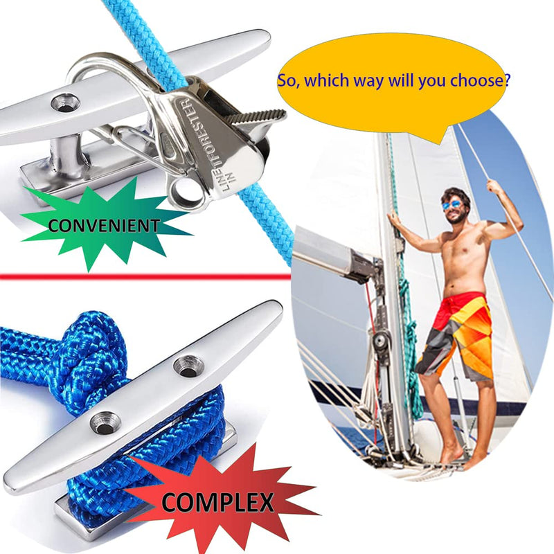 Stainless Steel Anchor Hook Slide Hook Boat Hook Knotless Anchor System Easy to Use with Quick Release (Rope Not Included) Holds 9000 lb 1pack