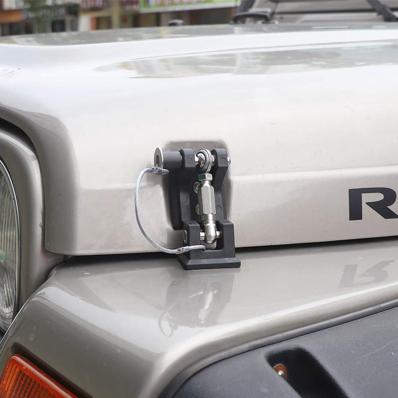 TJ Hood Latches for Jeep Wrangler, Locking Hood Latch for 1997-2006 Jeep Wrangler TJ Accessories, Upgrade, Eliminate Hood Flutter Bounce,1Pair For 1997-2006 Jeep TJ