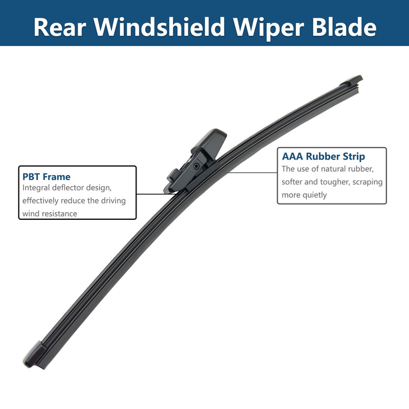 Rear Windshield Wipers Blade Arm Set for Volkswagen Atlas 2018-2023 Back Glass Wiper Arm Blade Replacements All Seasons Fit, Replacement OE: 3CN-955-427-03C