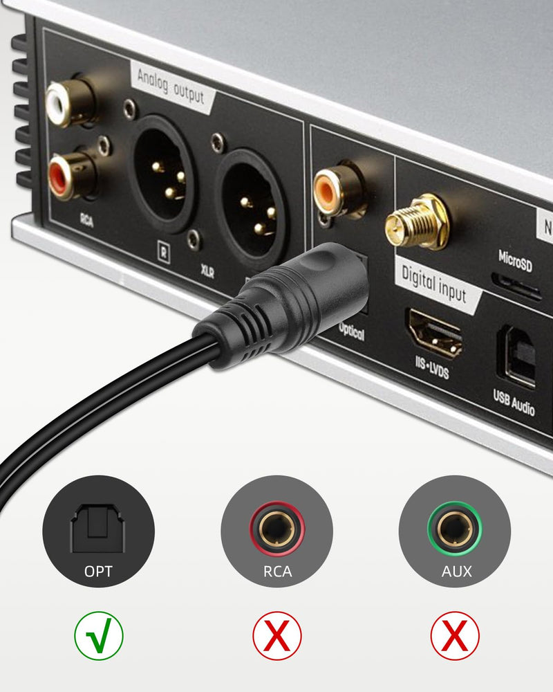 RIIEYOCA Digital Optical Audio Splitter 1 in 2 Out, Toslink Fiber Optic 1 Male to 2 Male Cable for Home Theater, Blu-ray Player, Stereo System (mm, 1m) 1M male to male