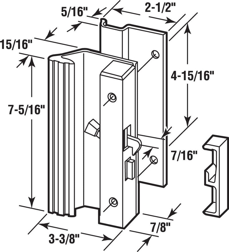 Prime-Line C 1007 Low Profile/Low Base Black Aluminum Latch Handle (Single Pack) | Low Profile/Low Base, Single Pack Matte Black