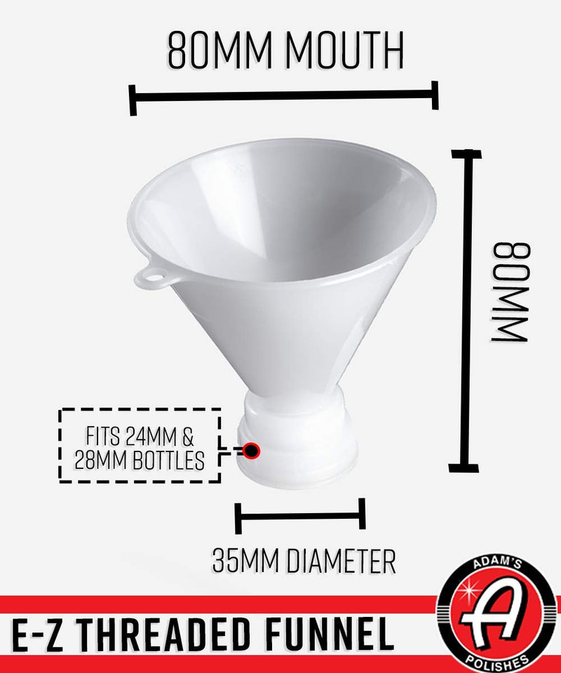 Adam's Polishes EZ-Fill Threaded Funnel - Twist On Empty Spray Bottle Refill Funnel | for Home, Car Detailing Cleaning Supplies, Kitchen, Bath, Essential Oils Universal Fit for Various Size Bottles